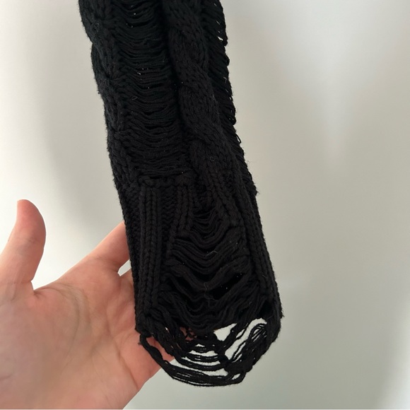 Lovers+Friends Distress Me Out Black Sweater - Picture 6 of 7